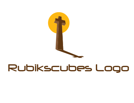 religious logo with the sun behind the cross forming a shadow