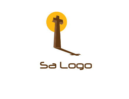 religious logo with the sun behind the cross forming a shadow