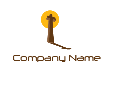 religious logo with the sun behind the cross forming a shadow