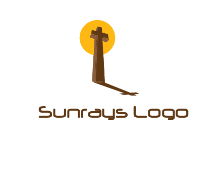 religious logo with the sun behind the cross forming a shadow