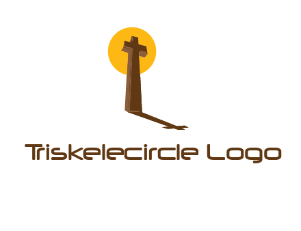 religious logo with the sun behind the cross forming a shadow