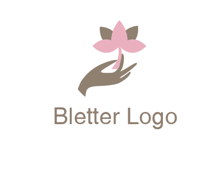 hand holding a water lily logo