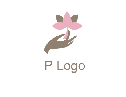 hand holding a water lily logo