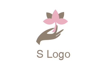 hand holding a water lily logo