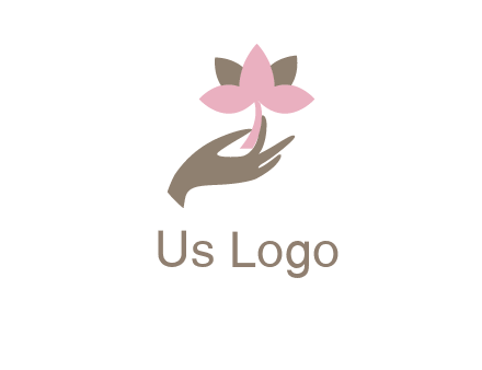 hand holding a water lily logo