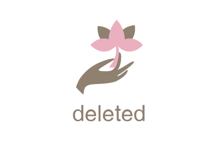 hand holding a water lily logo