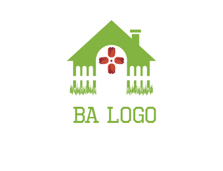 house or cottage with a picket fence logo