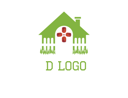 house or cottage with a picket fence logo