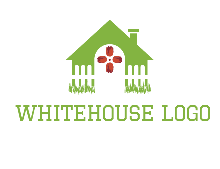 house or cottage with a picket fence logo