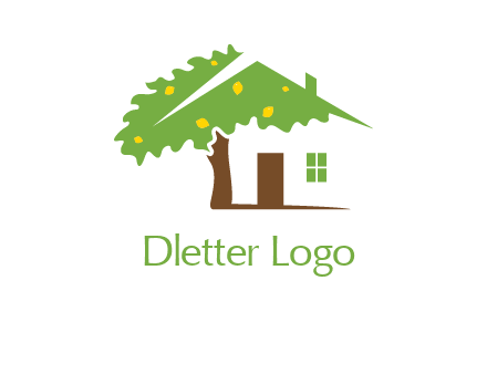 tree forming a home logo