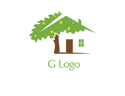 tree forming a home logo