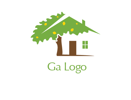 tree forming a home logo