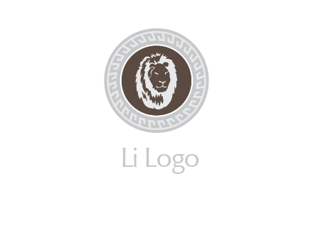 lion head on a coin or crest logo