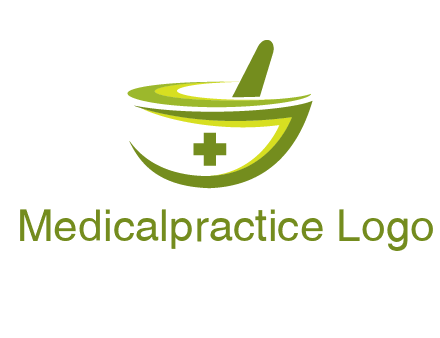 mortar and pestle logo with medical cross