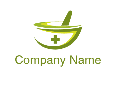 mortar and pestle logo with medical cross