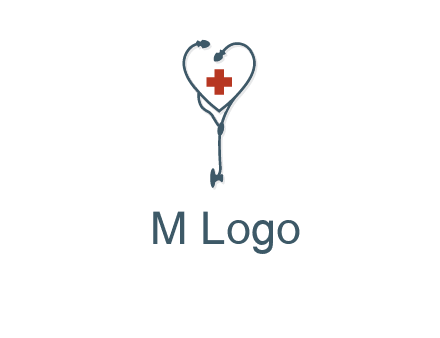 stethoscope with medical cross logo