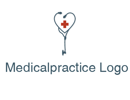 stethoscope with medical cross logo