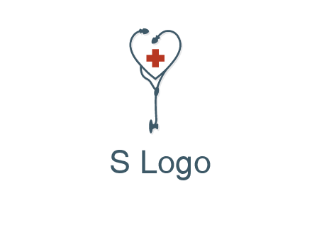 stethoscope with medical cross logo