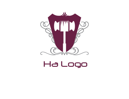 hammer in shield logo