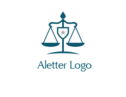 legal justice system logo with a star and scale