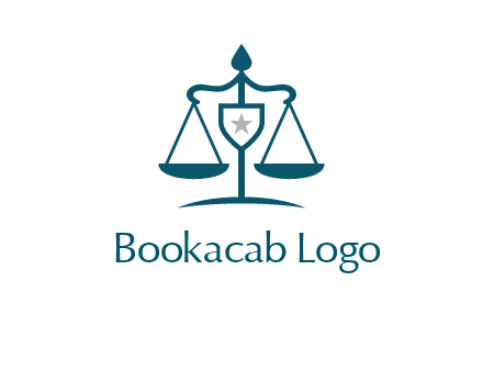 legal justice system logo with a star and scale