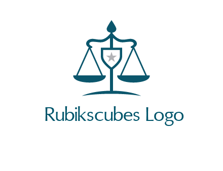 legal justice system logo with a star and scale