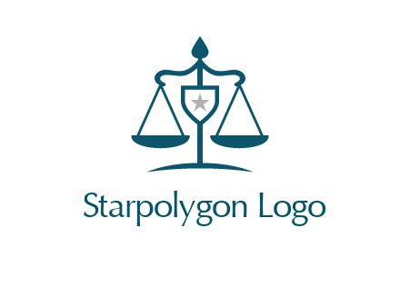 legal justice system logo with a star and scale