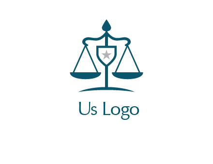 legal justice system logo with a star and scale