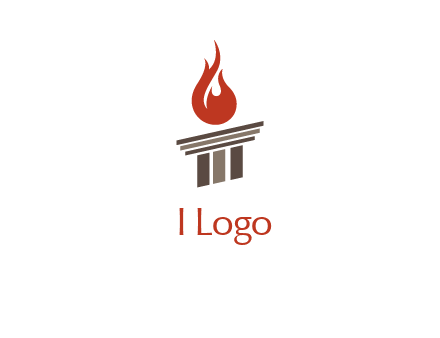 pillar with flames logo