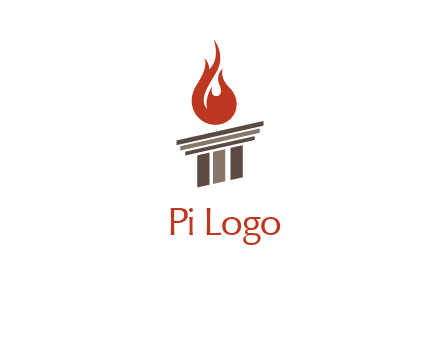 pillar with flames logo