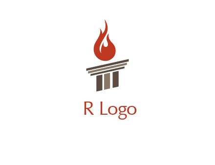 pillar with flames logo