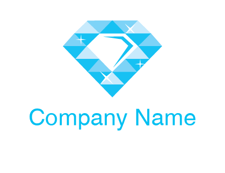 clear diamond inside shiny blue diamond logo