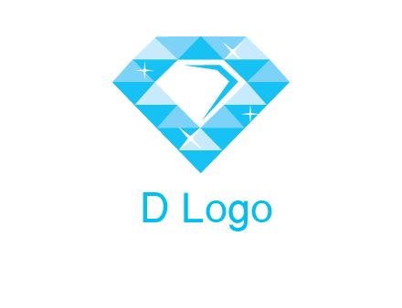 clear diamond inside shiny blue diamond logo