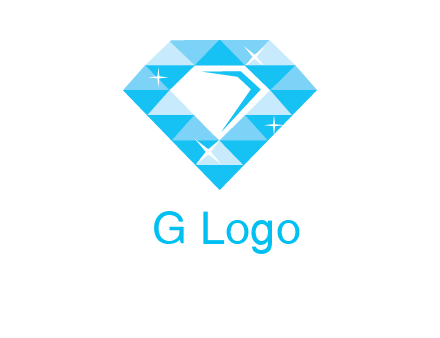 clear diamond inside shiny blue diamond logo