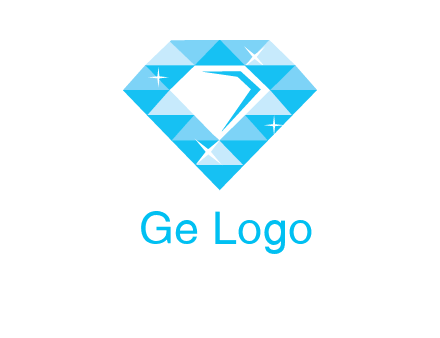 clear diamond inside shiny blue diamond logo