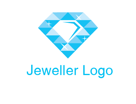 clear diamond inside shiny blue diamond logo