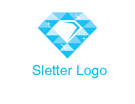 clear diamond inside shiny blue diamond logo