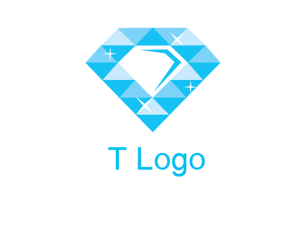 clear diamond inside shiny blue diamond logo