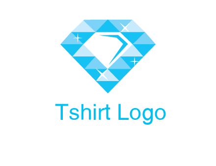 clear diamond inside shiny blue diamond logo