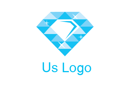 clear diamond inside shiny blue diamond logo