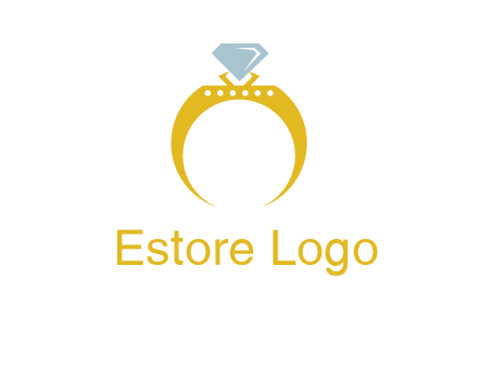 solitaire diamond gold engagement ring logo