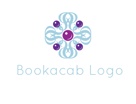 aquatic logo with purple pearls and