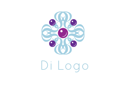 aquatic logo with purple pearls and