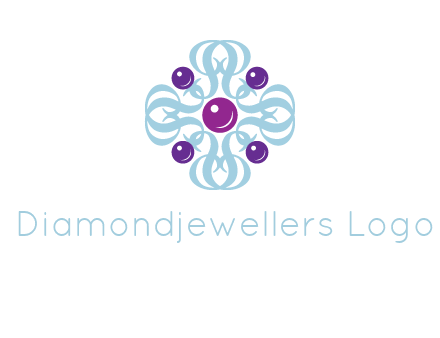 aquatic logo with purple pearls and