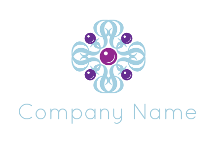 aquatic logo with purple pearls and