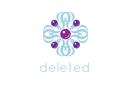 aquatic logo with purple pearls and