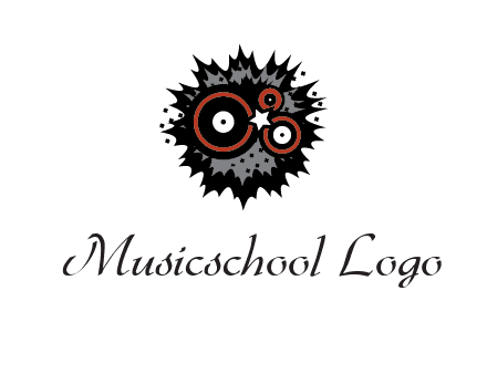 music logo with vinyls