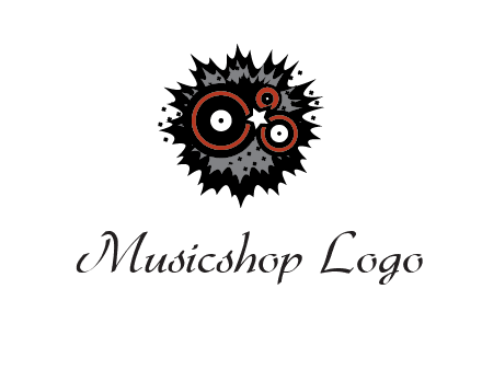 music logo with vinyls