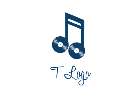 music note with vinyls logo