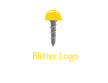 screw wearing construction hat logo